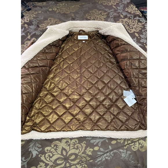 Calvin Klein Brown Shearling Jacket - Picture 3 of 4